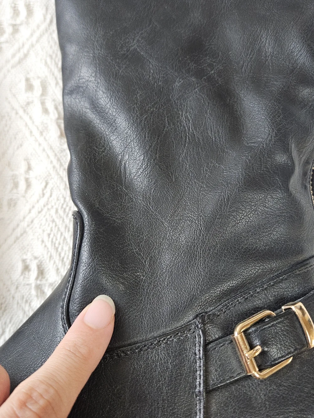 Top Moda Faux Leather Over The Knee Riding Boots Black Western Shoes Size 8 Boho